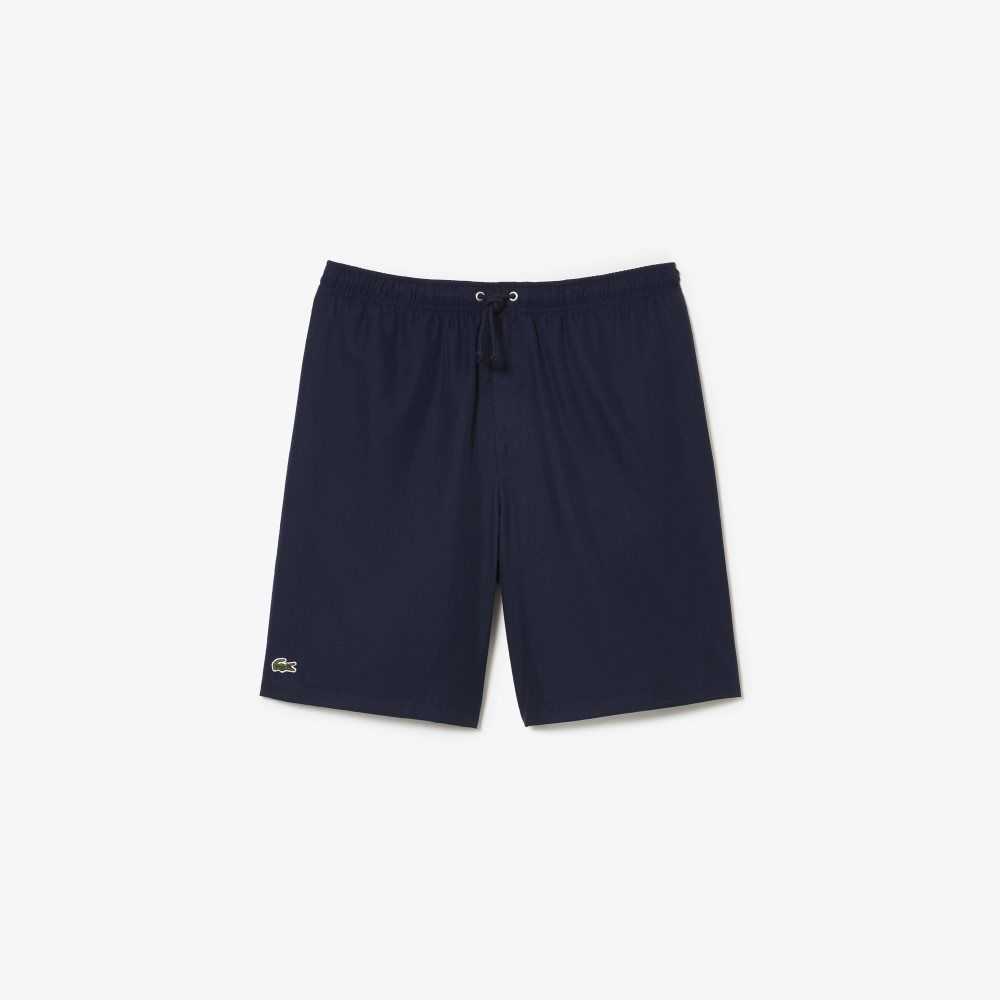 Lacoste SPORT Tennis Solid Diamond Weave Shorts Navy Blue | CXK-283461