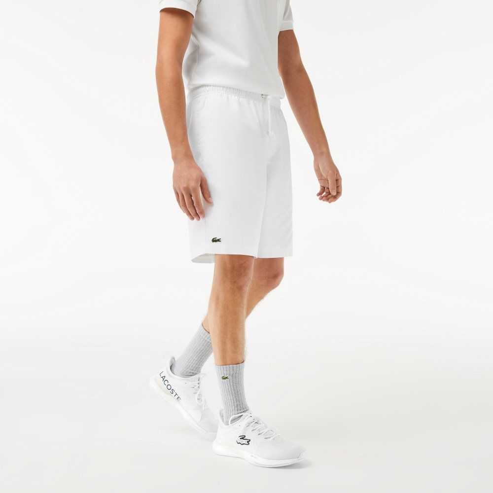 Lacoste SPORT Tennis Solid Diamond Weave Shorts White | DBJ-462091