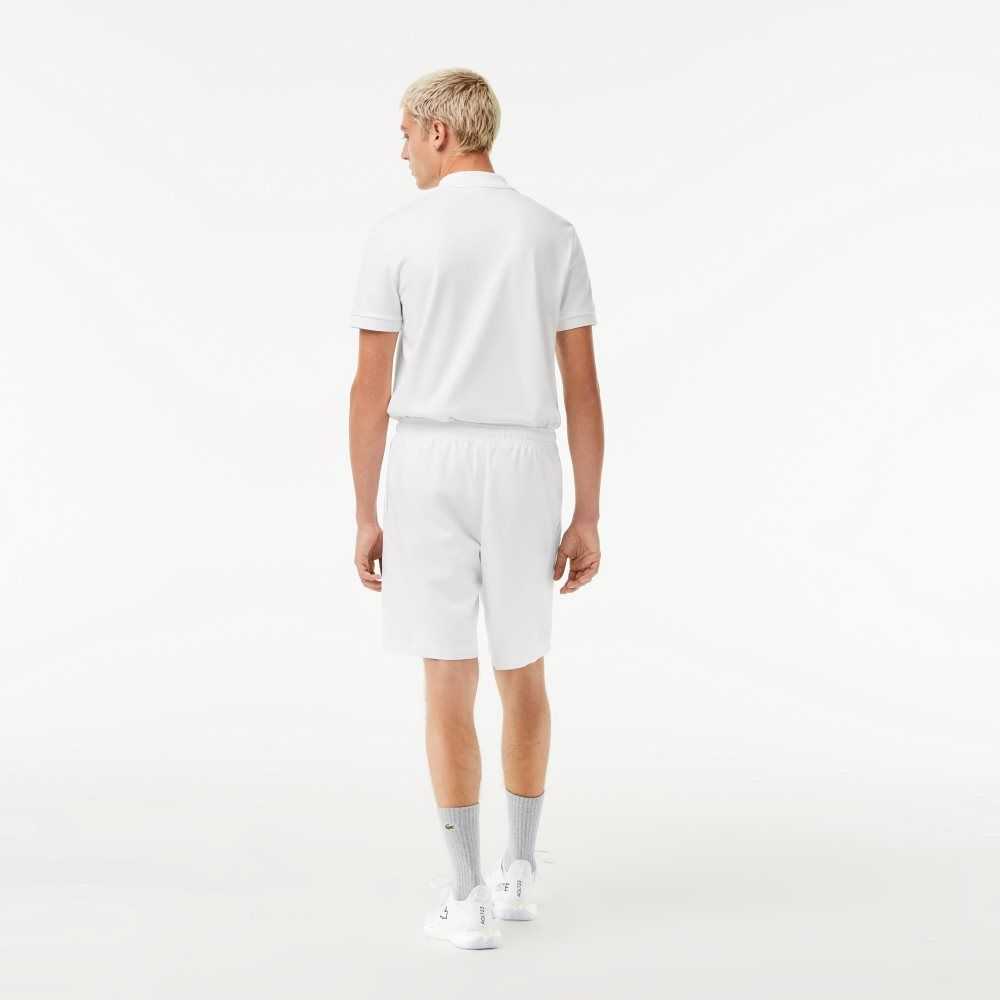 Lacoste SPORT Tennis Solid Diamond Weave Shorts White | DBJ-462091