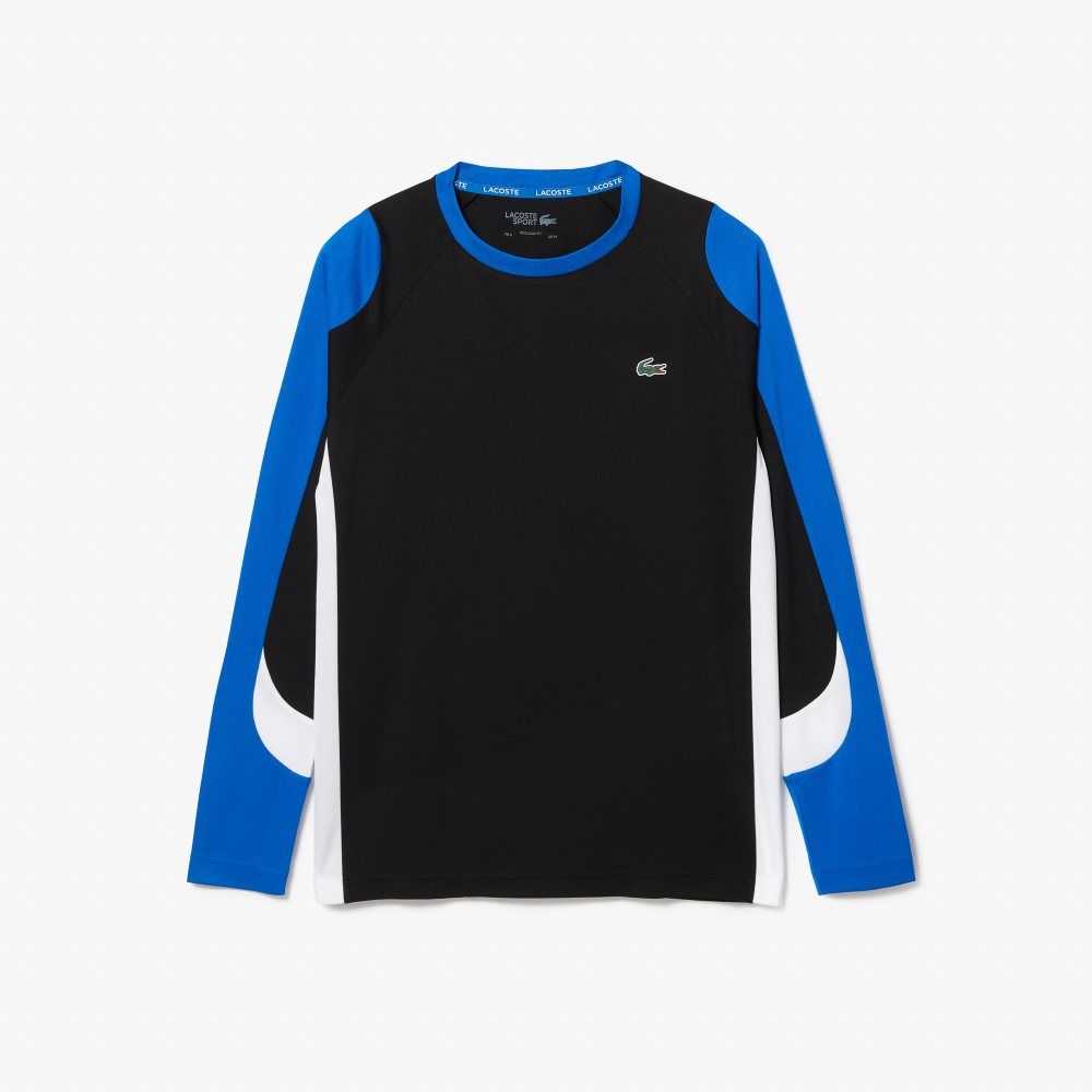 Lacoste SPORT Tennis T-Shirt Black / Blue / White | XDR-427596