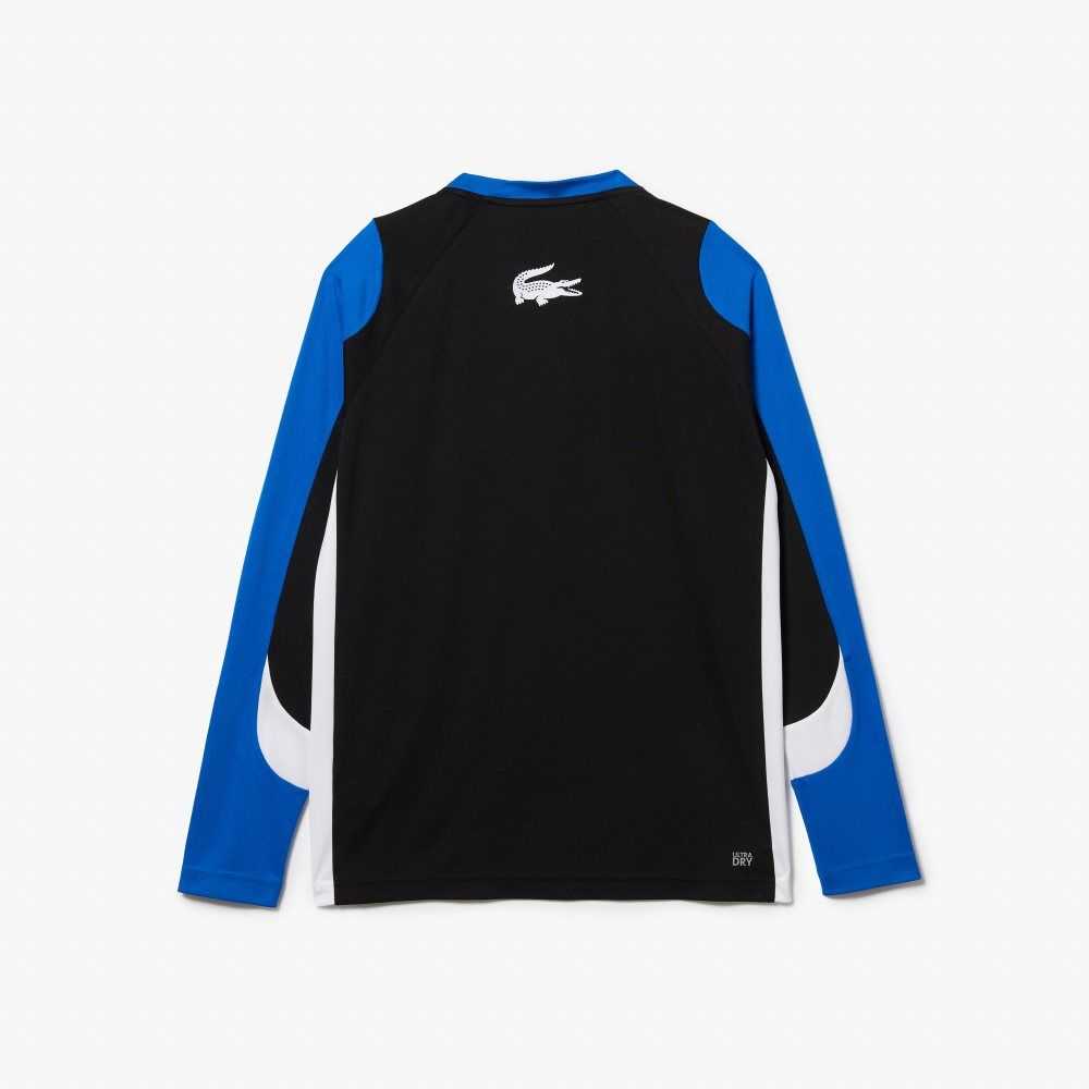 Lacoste SPORT Tennis T-Shirt Black / Blue / White | XDR-427596