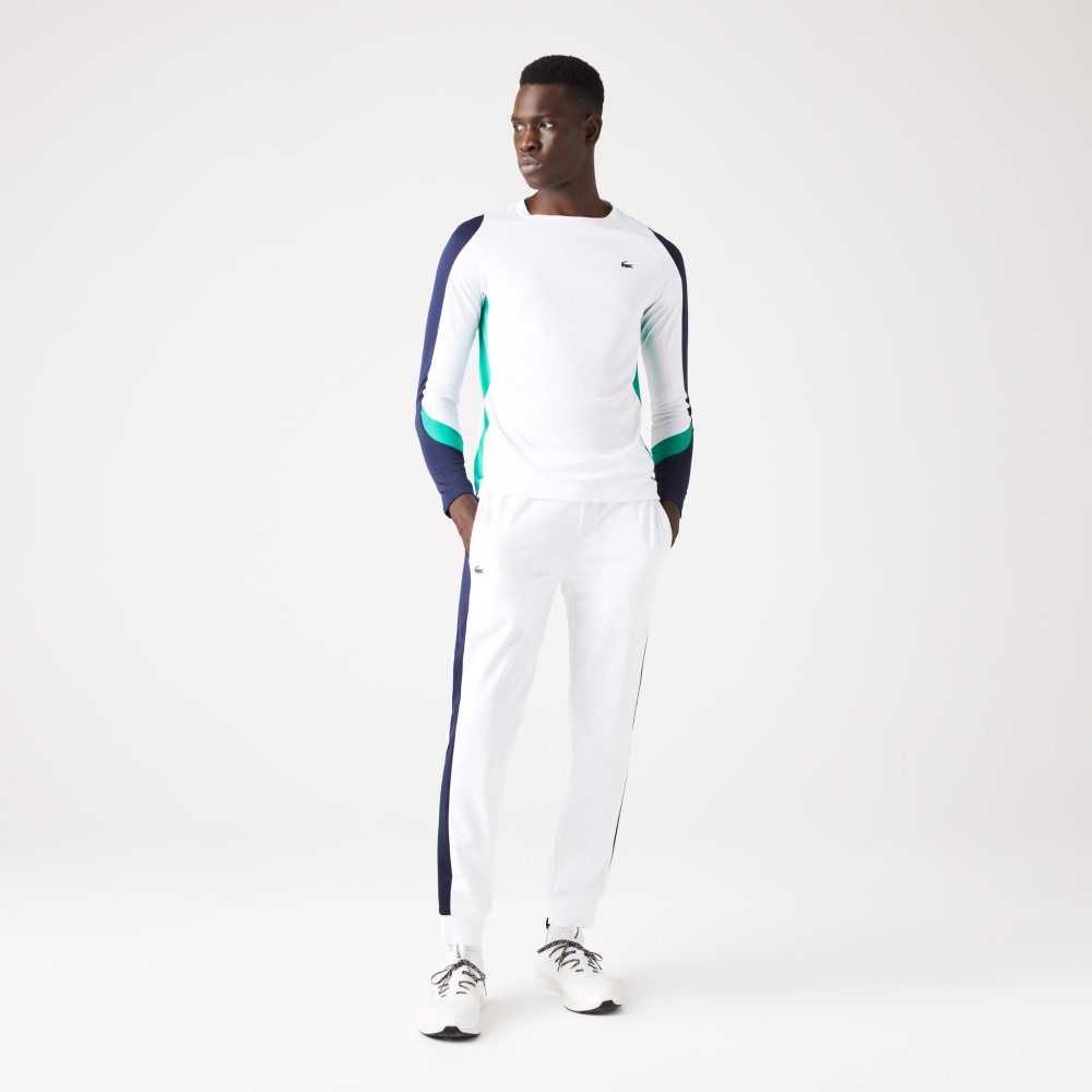 Lacoste SPORT Tennis T-Shirt White / Navy Blue / Green / Navy Blue | HAW-672145