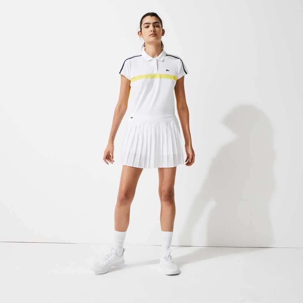 Lacoste SPORT Tennis Technical Mesh Pleated Skirt White | TOW-972068