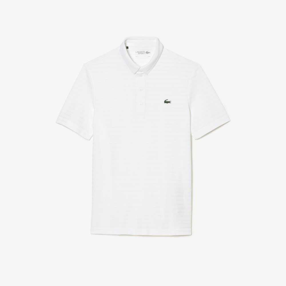 Lacoste SPORT Textured Breathable Golf Polo White | BOX-769480