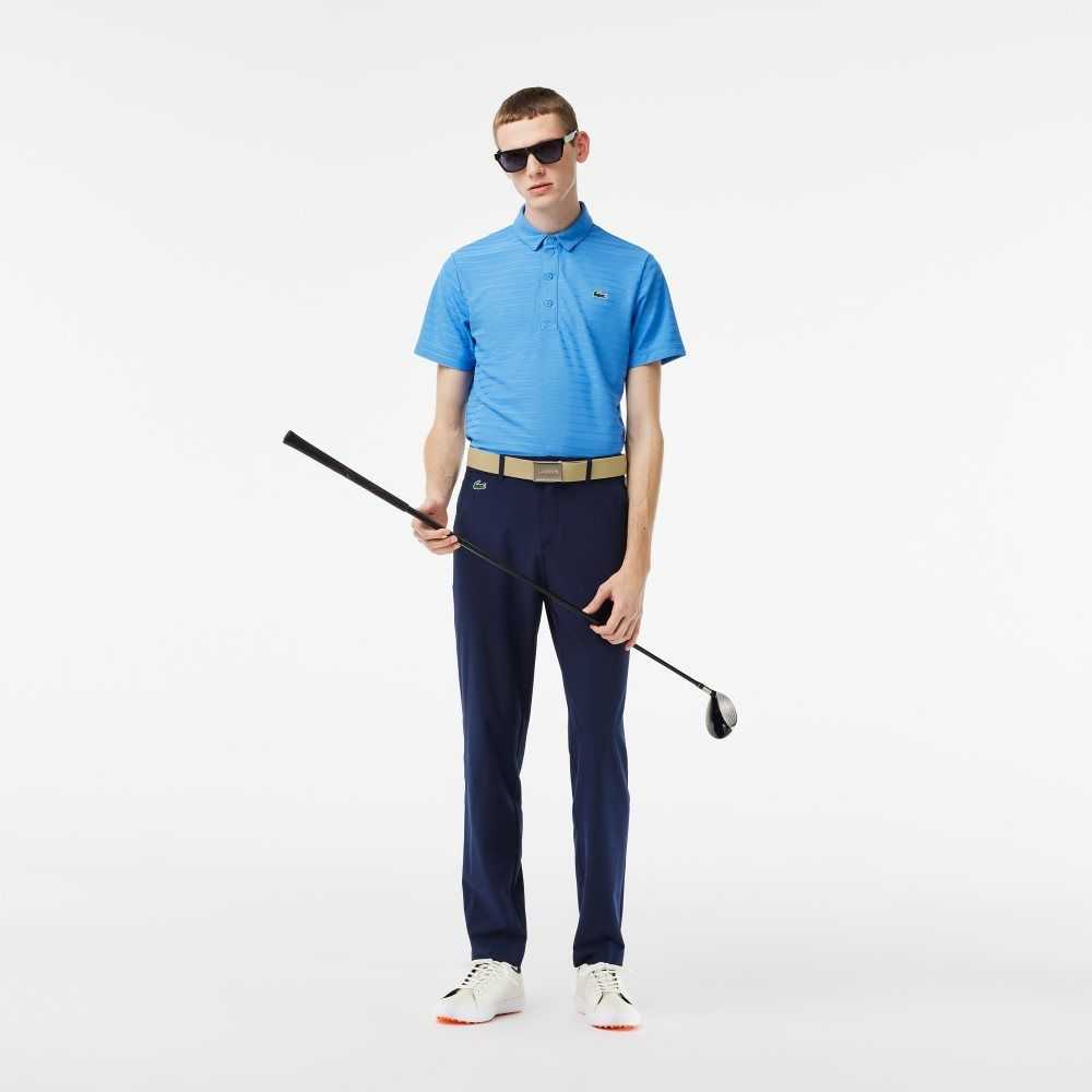 Lacoste SPORT Textured Breathable Golf Polo Blue | HWK-408763