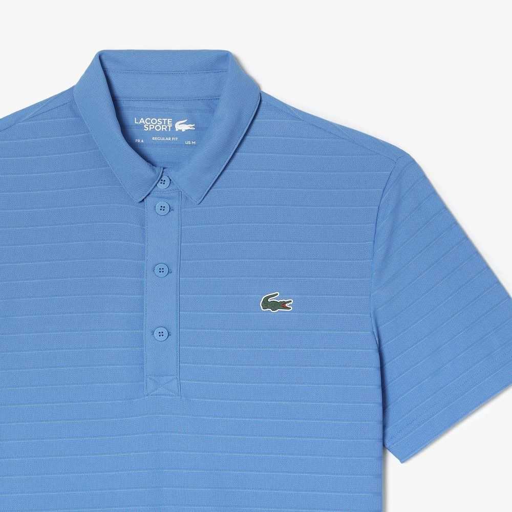 Lacoste SPORT Textured Breathable Golf Polo Blue | HWK-408763