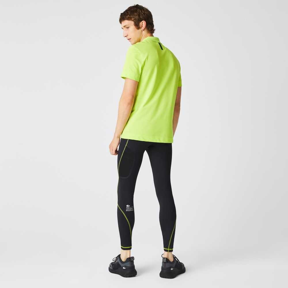 Lacoste SPORT Thermal Leggings Black / Yellow | OMZ-769240