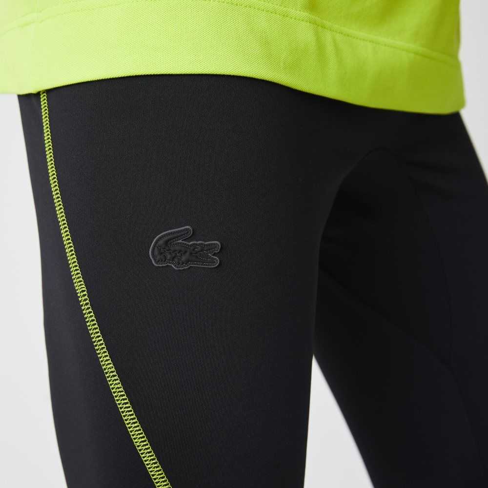 Lacoste SPORT Thermal Leggings Black / Yellow | OMZ-769240