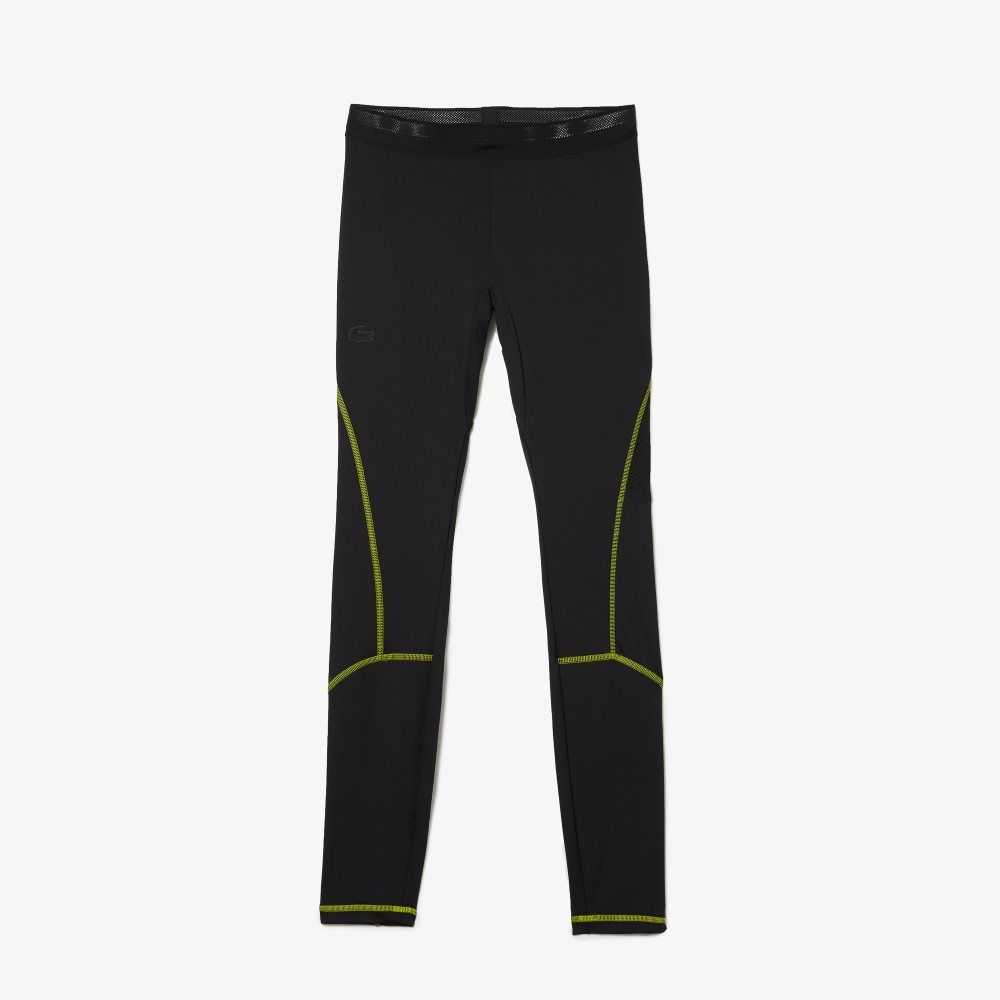 Lacoste SPORT Thermal Leggings Black / Yellow | OMZ-769240