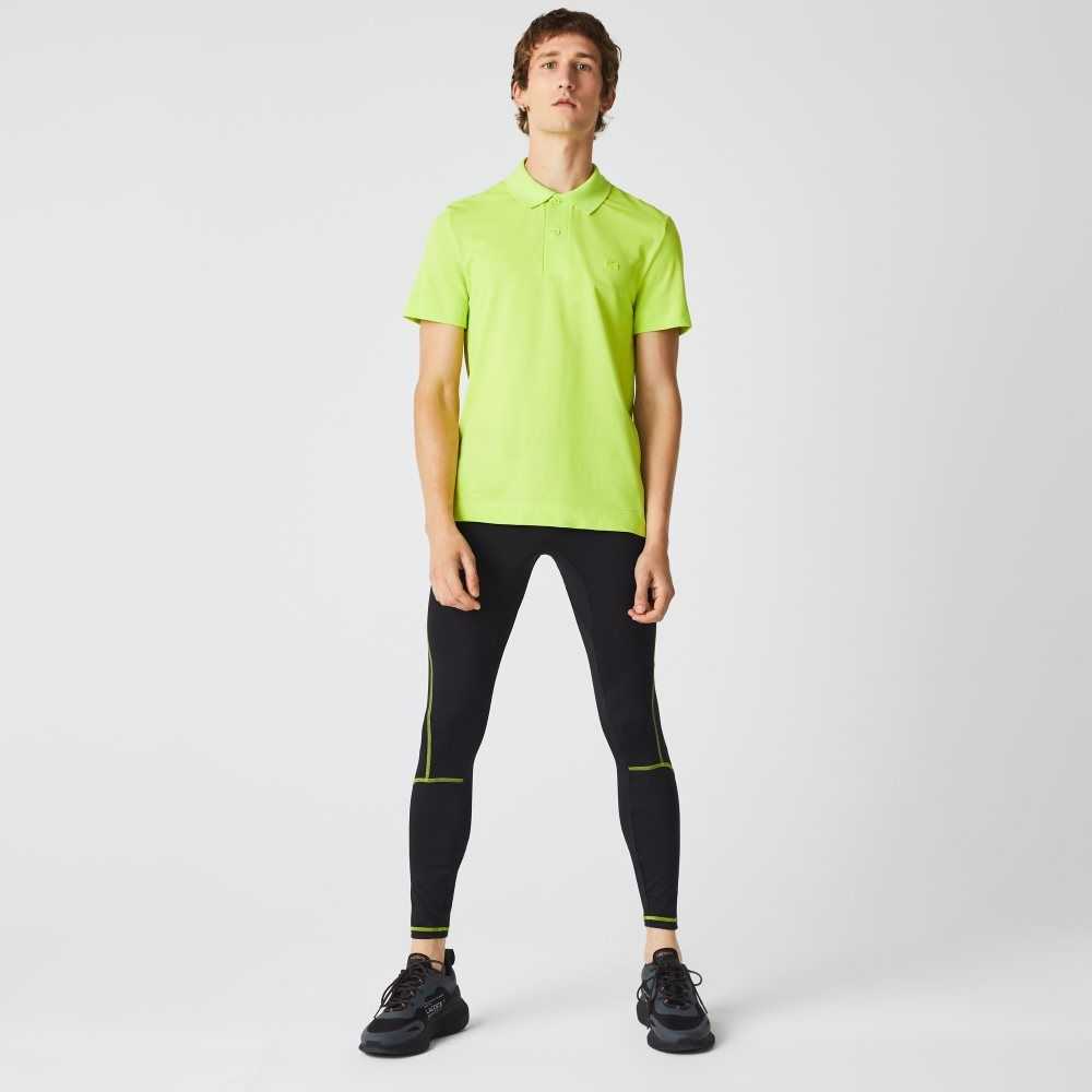 Lacoste SPORT Thermal Leggings Black / Yellow | OMZ-769240