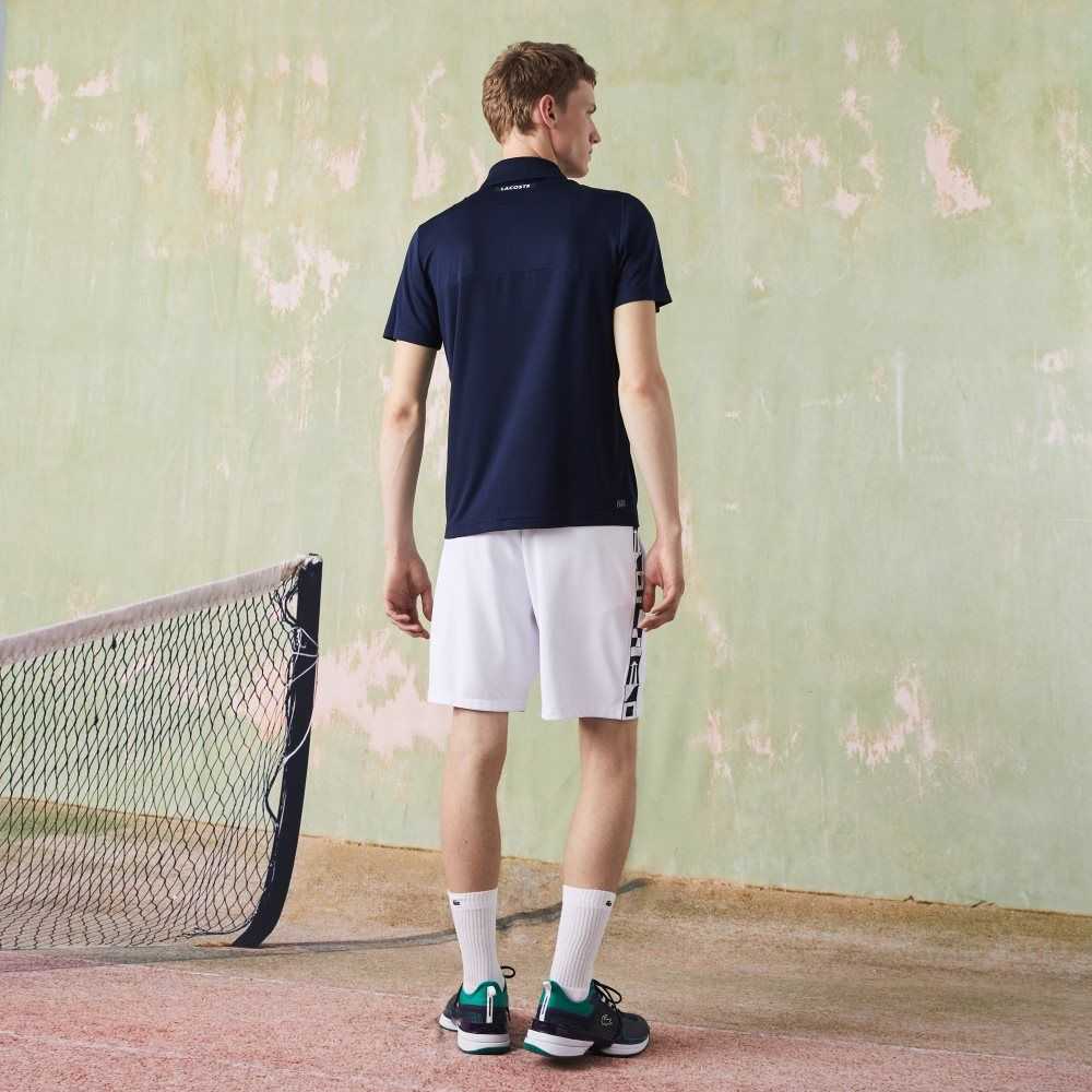 Lacoste SPORT Ultra-Dry Pique Tennis Polo Navy Blue / Purple / Green | FPJ-951360