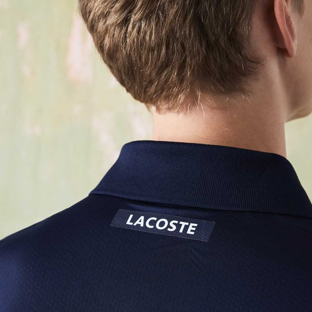 Lacoste SPORT Ultra-Dry Pique Tennis Polo Navy Blue / Purple / Green | FPJ-951360