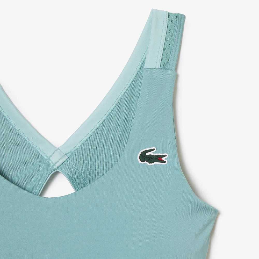 Lacoste SPORT Ultra-Dry Recycled Polyester Sports Bra Green / Light Green | GZV-748193