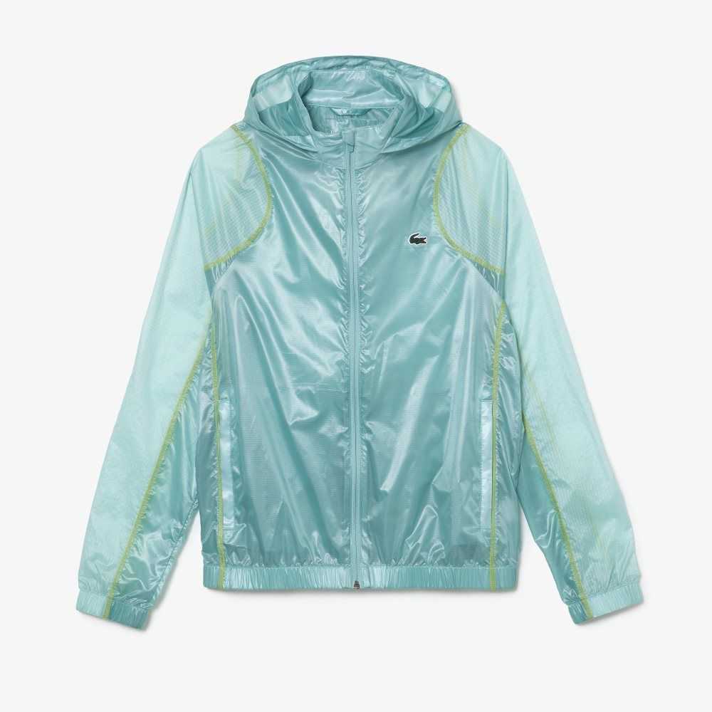 Lacoste SPORT Waterproof Hooded Windbreaker Mint | RIA-301425