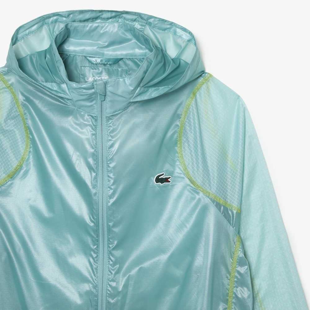 Lacoste SPORT Waterproof Hooded Windbreaker Mint | RIA-301425