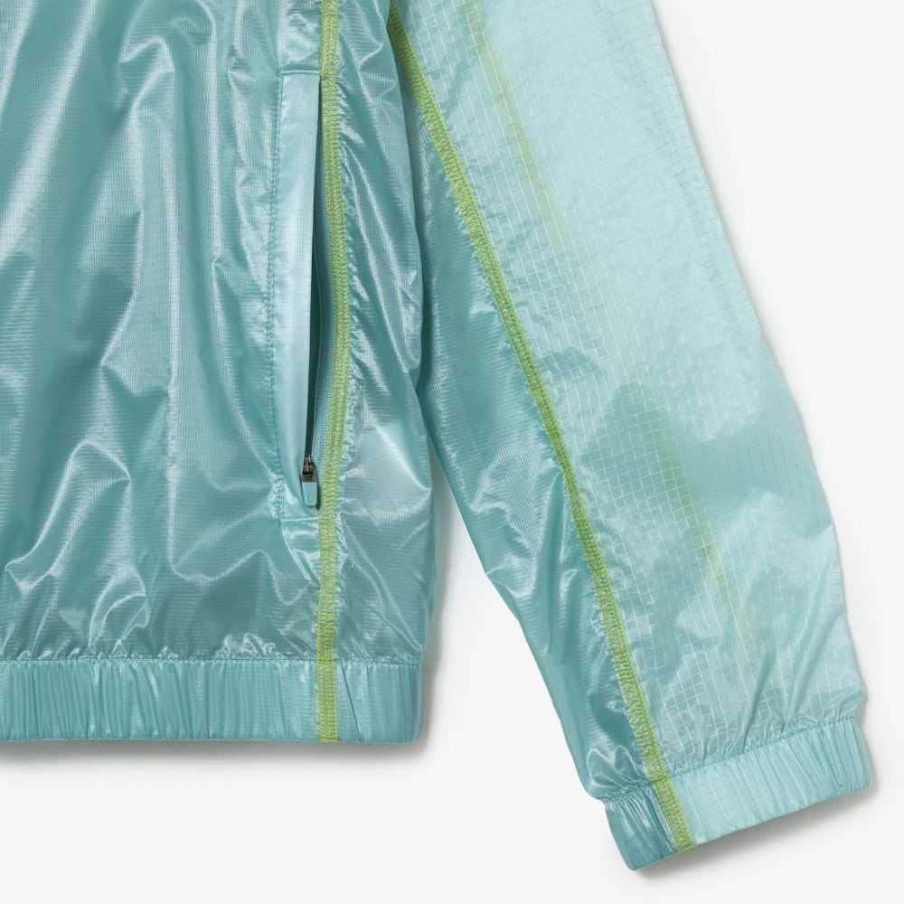 Lacoste SPORT Waterproof Hooded Windbreaker Mint | RIA-301425