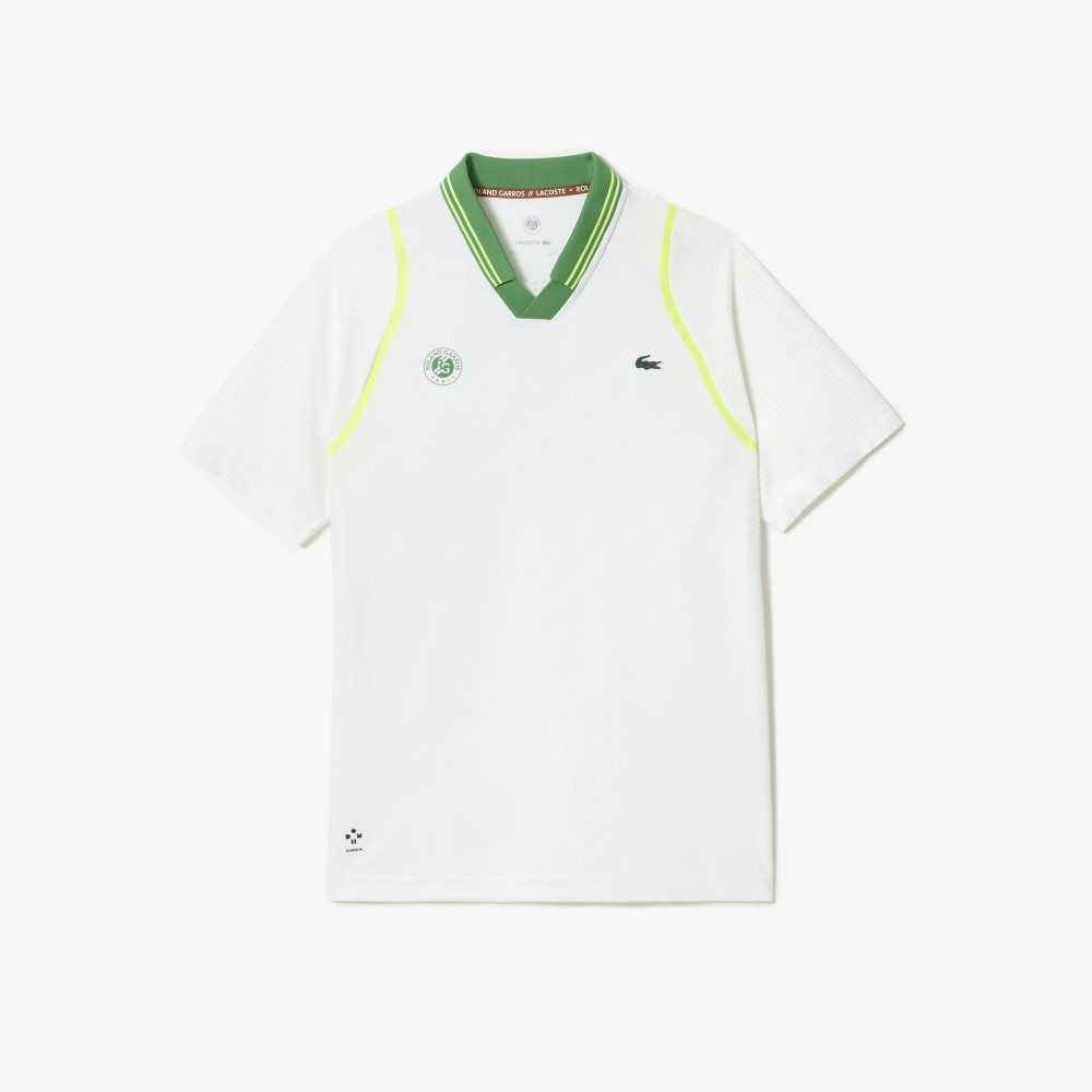 Lacoste SPORT x Daniil Medvedev Roland Garros Edition Team Leader Polo White / Green | YNU-235810