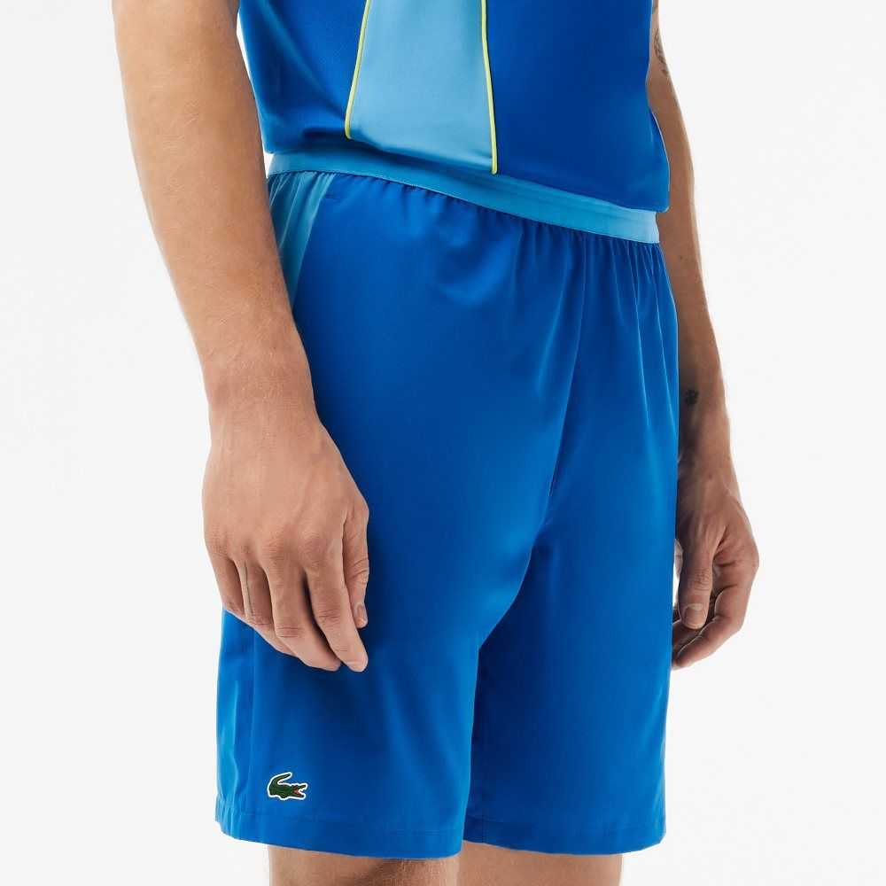 Lacoste SPORT x Novak Djokovic Color-Block Shorts Blue / Yellow | ITY-395807