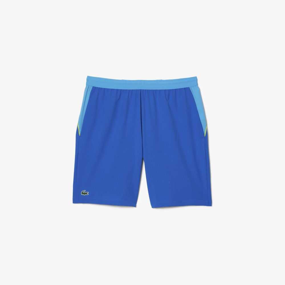 Lacoste SPORT x Novak Djokovic Color-Block Shorts Blue / Yellow | ITY-395807