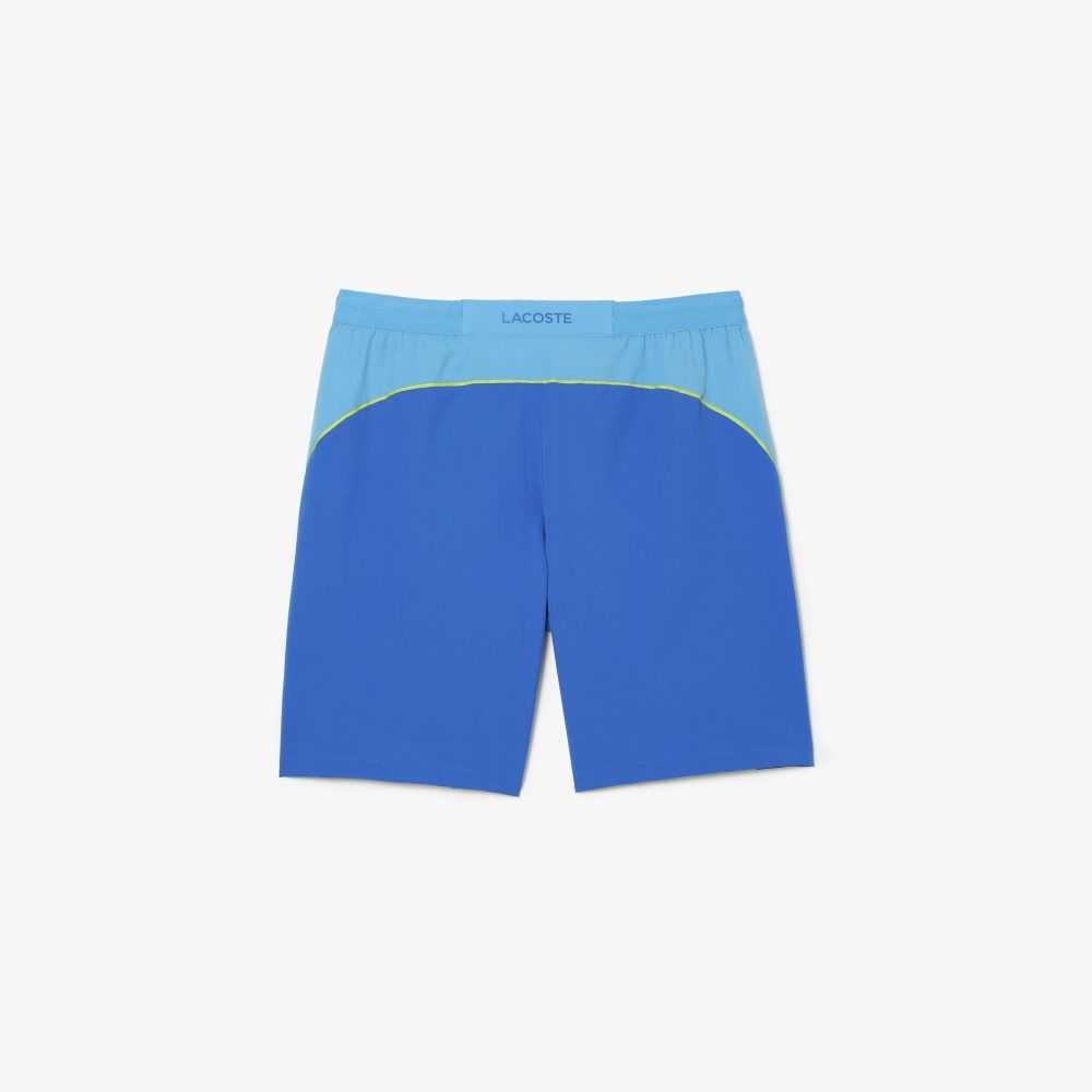 Lacoste SPORT x Novak Djokovic Color-Block Shorts Blue / Yellow | ITY-395807