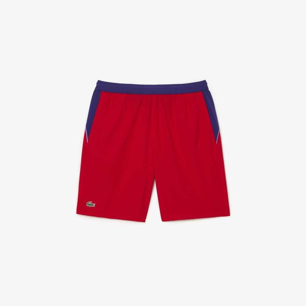 Lacoste SPORT x Novak Djokovic Color-Block Shorts Red / Purple | RUP-610425