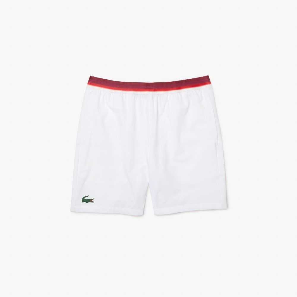 Lacoste SPORT x Novak Djokovic Light Stretch Shorts White | OGD-158703