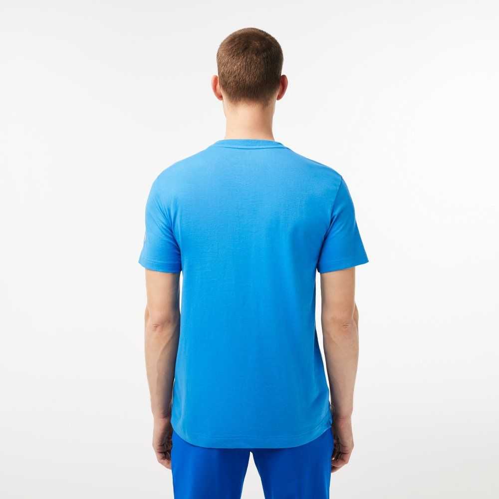 Lacoste SPORT x Novak Djokovic Printed T-Shirt Blue | AXI-963502