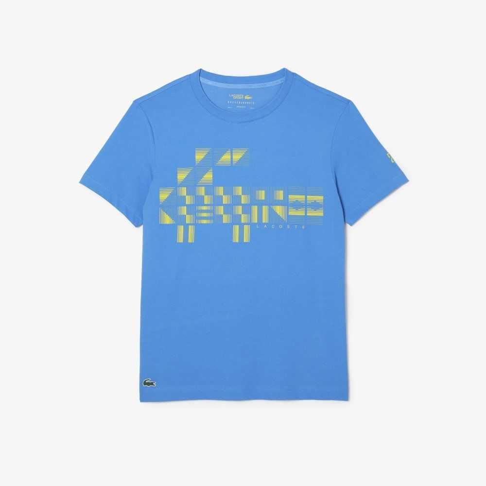 Lacoste SPORT x Novak Djokovic Printed T-Shirt Blue | AXI-963502