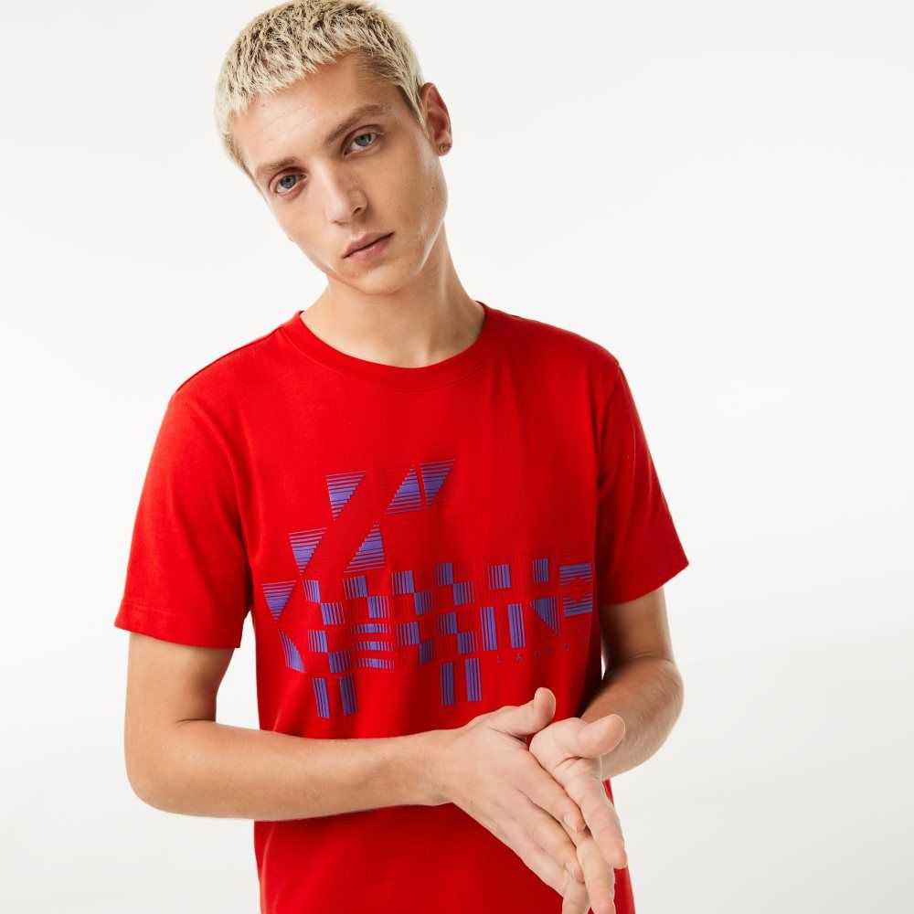 Lacoste SPORT x Novak Djokovic Printed T-Shirt Red | KWZ-810976