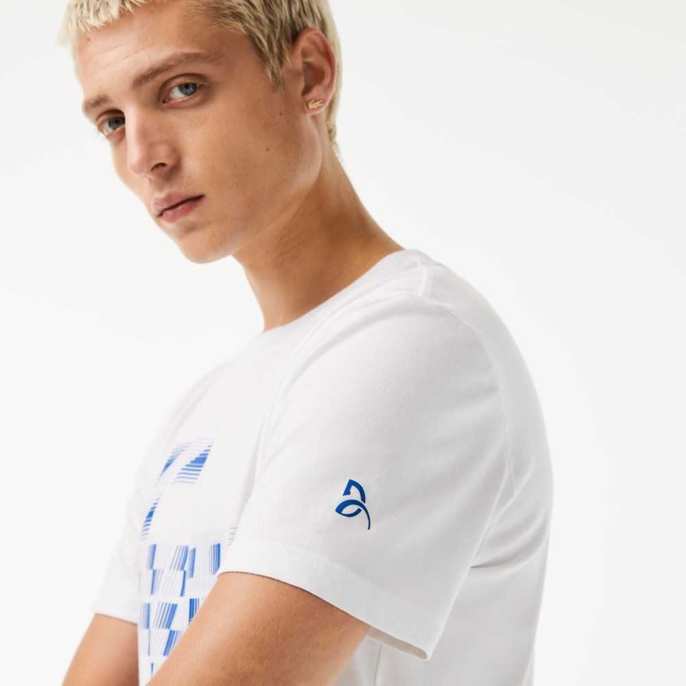 Lacoste SPORT x Novak Djokovic Printed T-Shirt White | ZWC-258769