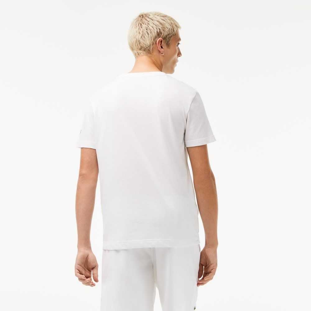 Lacoste SPORT x Novak Djokovic Printed T-Shirt White | ZWC-258769