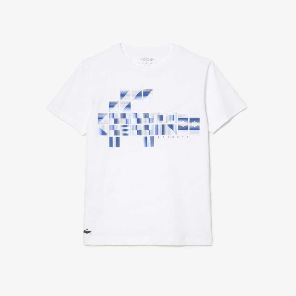 Lacoste SPORT x Novak Djokovic Printed T-Shirt White | ZWC-258769