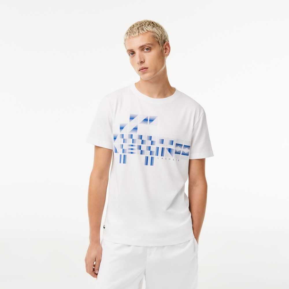 Lacoste SPORT x Novak Djokovic Printed T-Shirt White | ZWC-258769