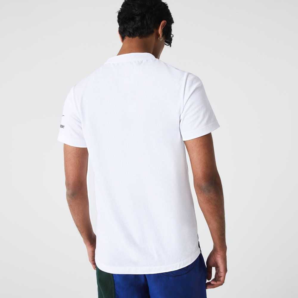 Lacoste SPORT x Theo Curin Graphic Jersey T-Shirt White / Navy Blue | TDZ-174385