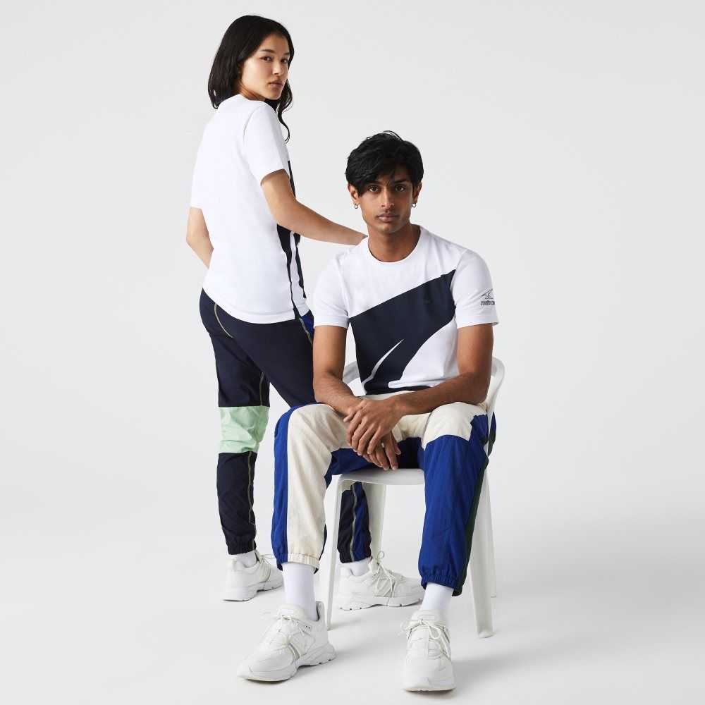 Lacoste SPORT x Theo Curin Graphic Jersey T-Shirt White / Navy Blue | TDZ-174385