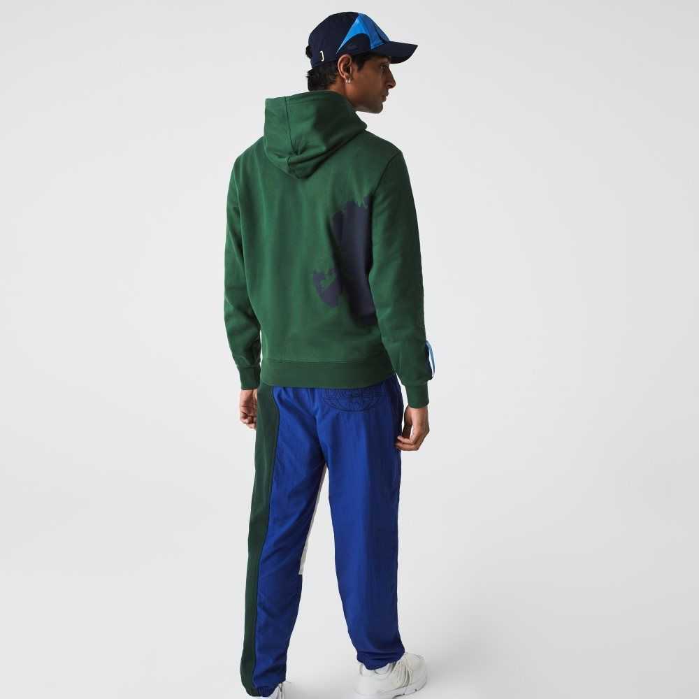 Lacoste SPORT x Theo Curin Organic Cotton Hoodie Green / Navy Blue | KHW-840673