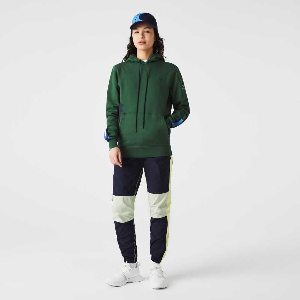 Lacoste SPORT x Theo Curin Organic Cotton Hoodie Green / Navy Blue | KHW-840673