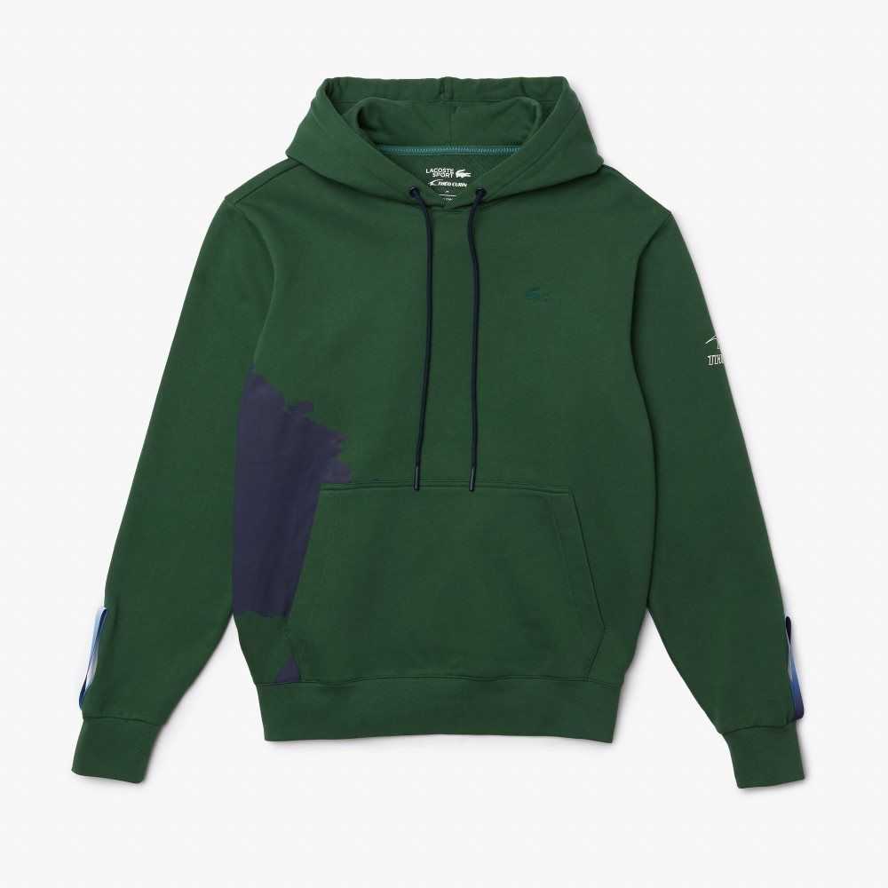 Lacoste SPORT x Theo Curin Organic Cotton Hoodie Green / Navy Blue | KHW-840673