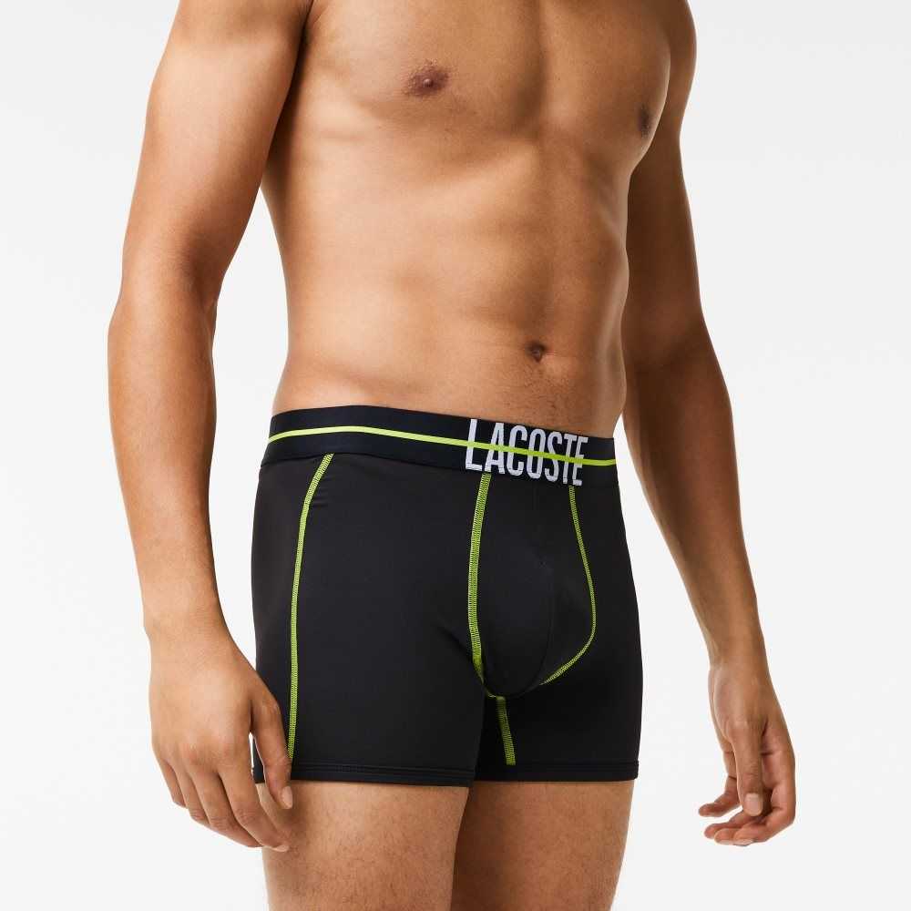 Lacoste Seamless Jersey Trunk Black / Yellow | WHK-674508