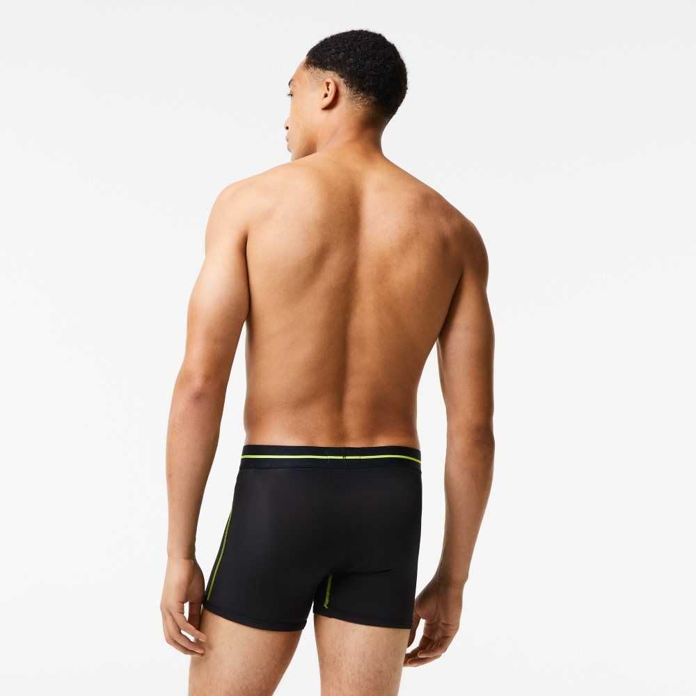 Lacoste Seamless Jersey Trunk Black / Yellow | WHK-674508