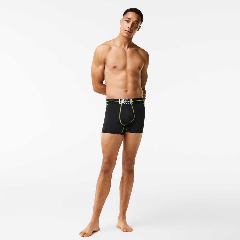 Lacoste Seamless Jersey Trunk Black / Yellow | WHK-674508