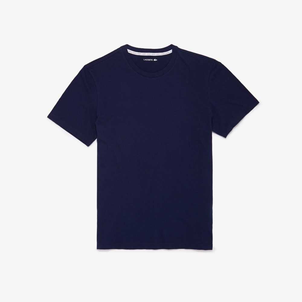 Lacoste Short Sleeve Lounge T-Shirt Navy Blue | ANQ-702841