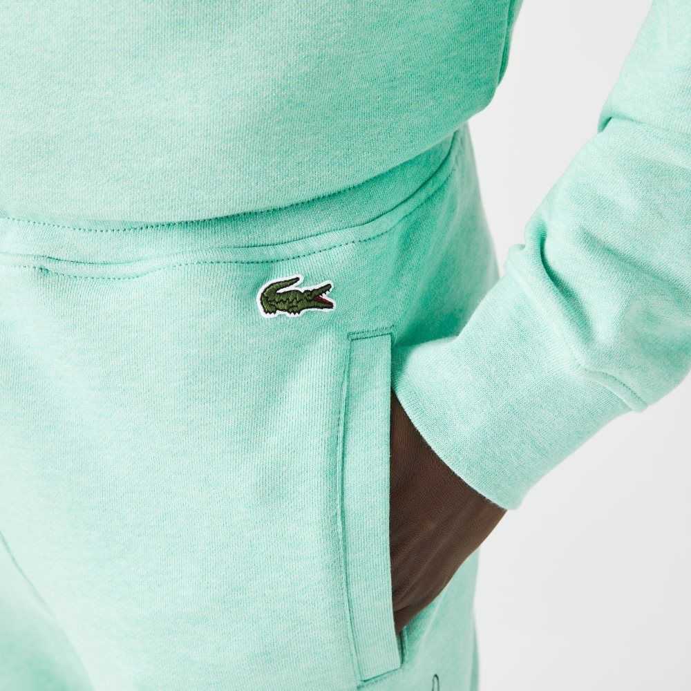 Lacoste Signature And Crocodile Print Cotton Fleece Jogging Pants Green | NQP-286154