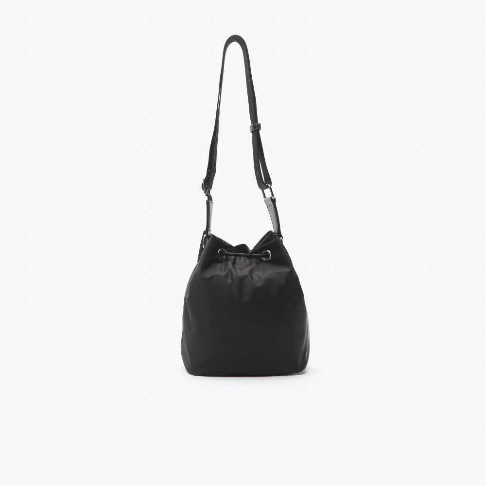 Lacoste Signature Patch Bucket Bag Black | XHZ-537091