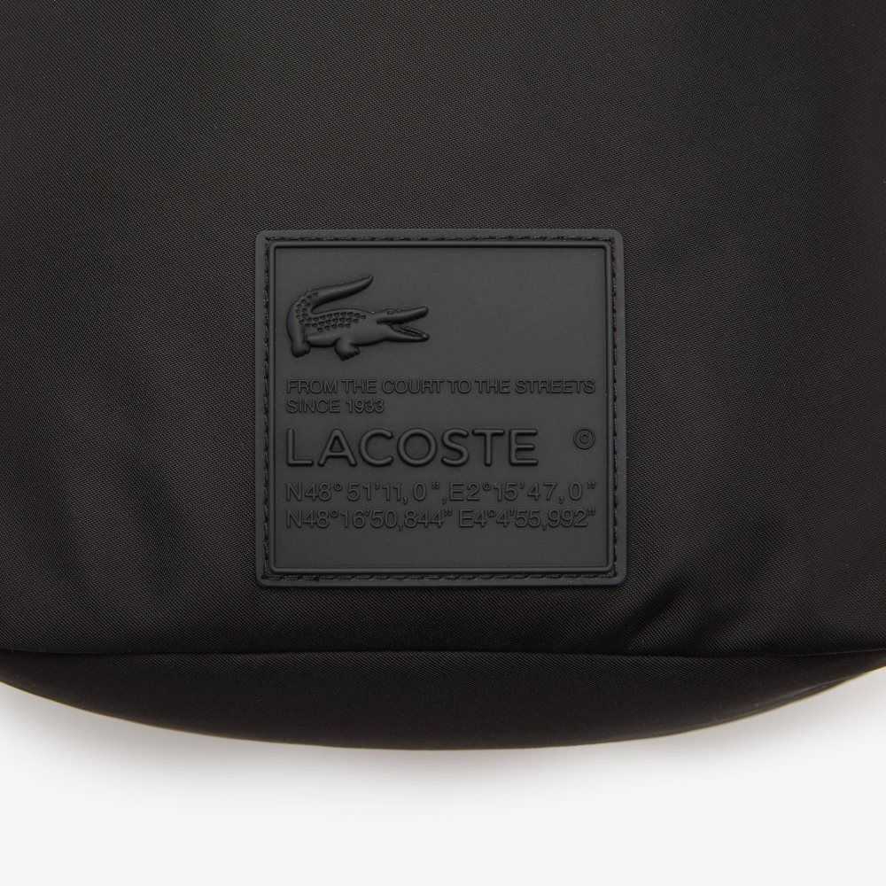 Lacoste Signature Patch Bucket Bag Black | XHZ-537091