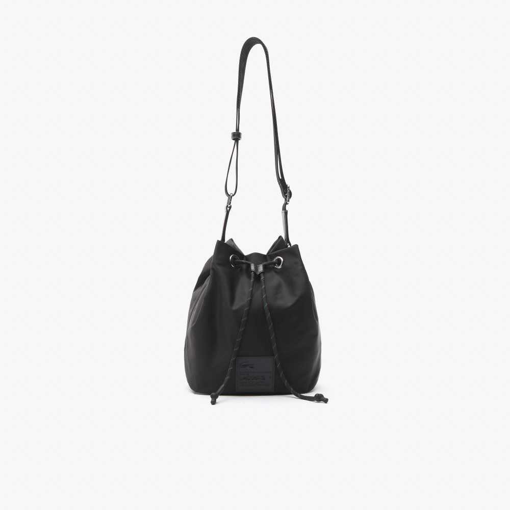 Lacoste Signature Patch Bucket Bag Black | XHZ-537091