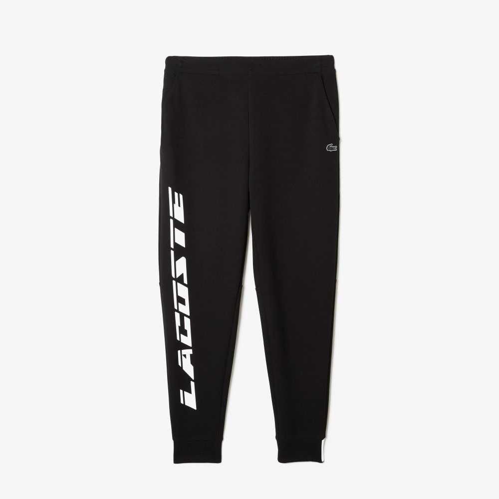 Lacoste Slim Fit Branded Trackpants Black | WTA-645189