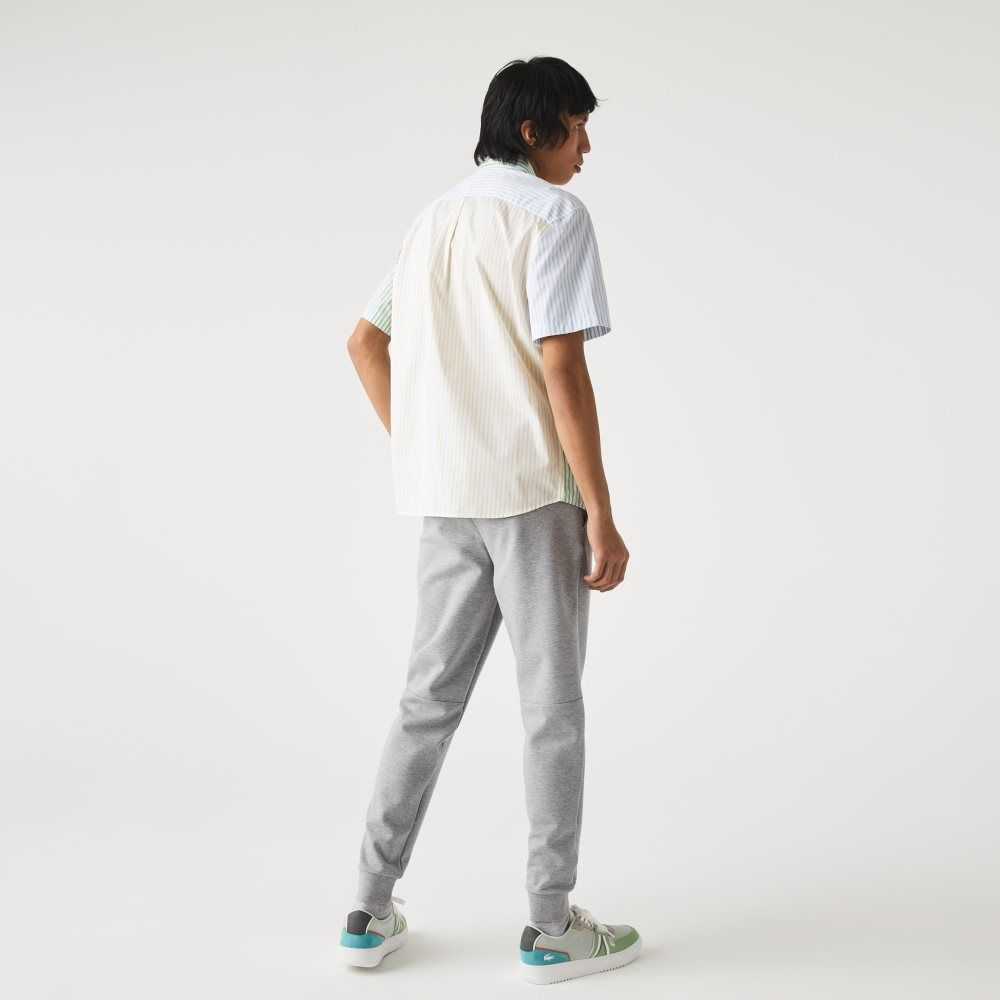 Lacoste Slim Fit Heathered Cotton Blend Tracksuit Pants Grey Chine | JBN-189206