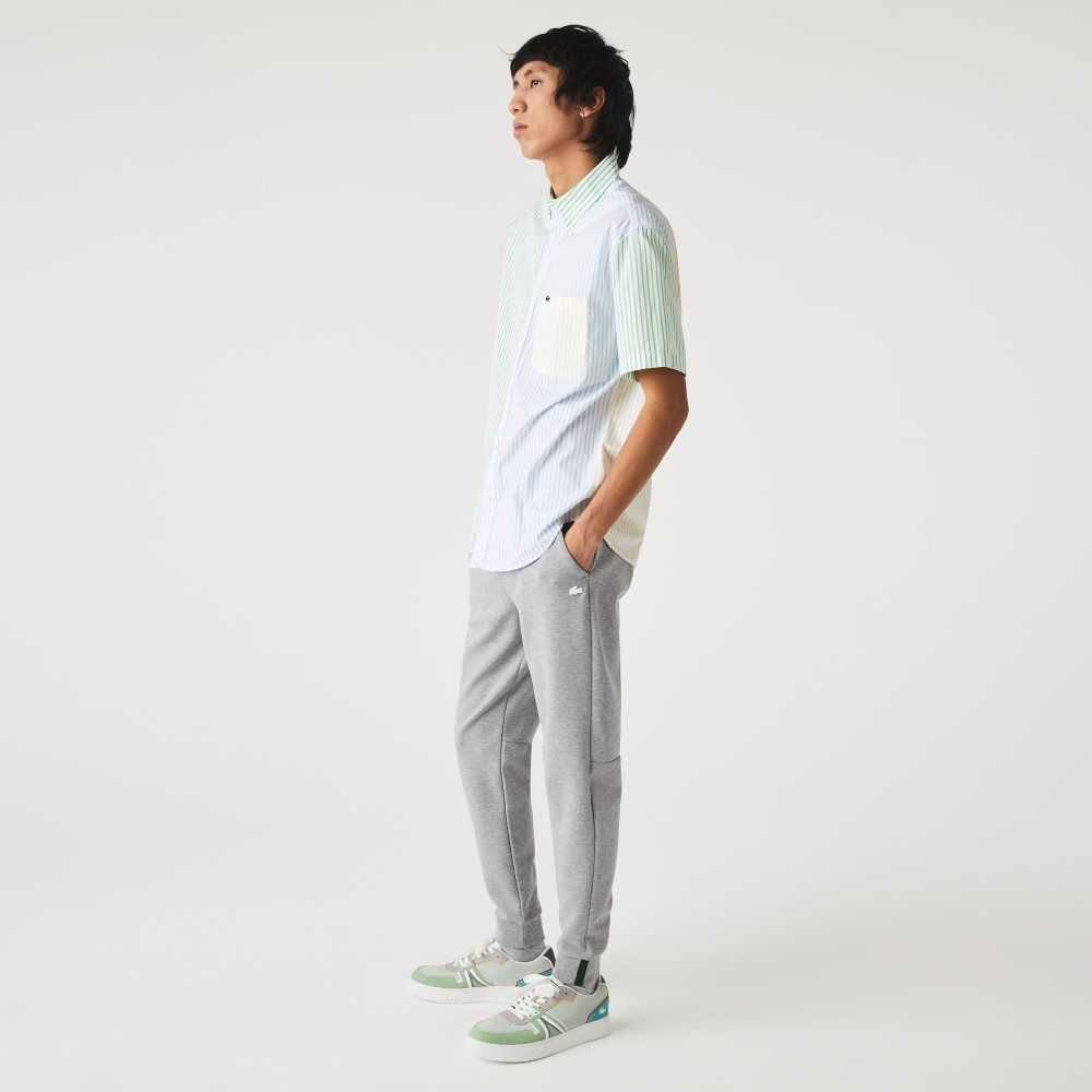 Lacoste Slim Fit Heathered Cotton Blend Tracksuit Pants Grey Chine | JBN-189206