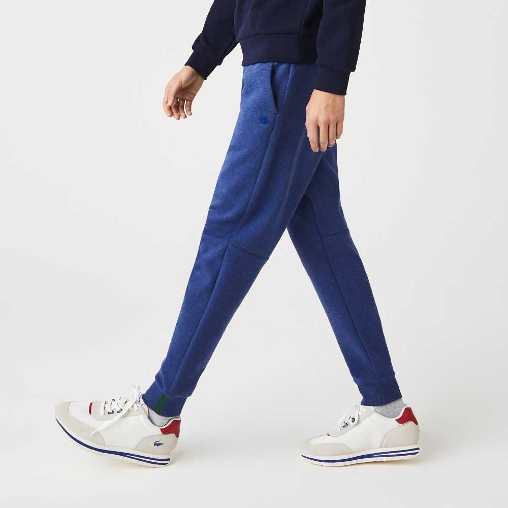 Lacoste Slim Fit Heathered Cotton Blend Tracksuit Pants Blue Chine | OKZ-458703